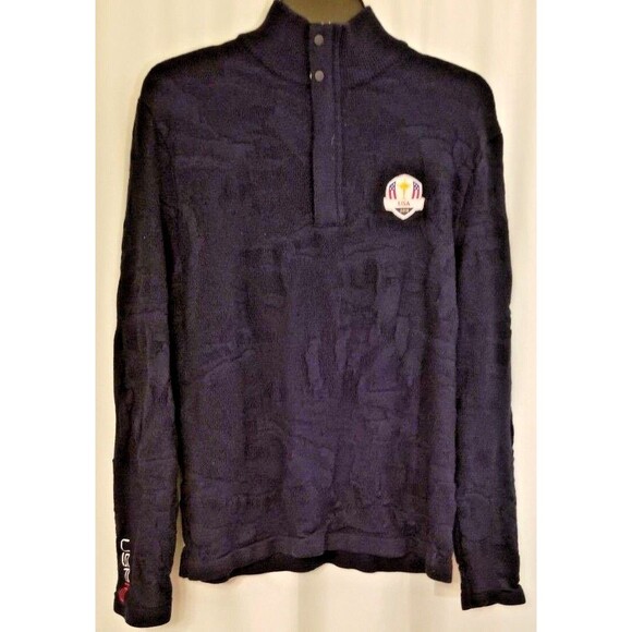 RLX Ralph Lauren Other - Ralph Lauren Olympic Sweater RLX Navy American Flag USA 1/4 Zip Academia Large